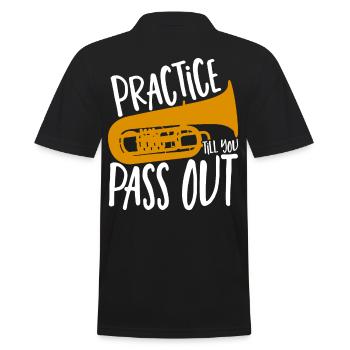 Brass Band Practice Till You Pass Out Tuba Player - Men's Polo Shirt - black - Back - Kai (181cm)