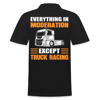 Truck Racer Tout avec modération sauf Truck Racing - Polo Homme - noir - Dos - Kai (181cm)