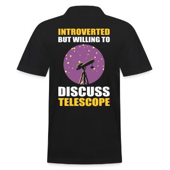 Stargazing Introverted But Willing To Discuss - Men's Polo Shirt - black - Back - Kai (181cm)