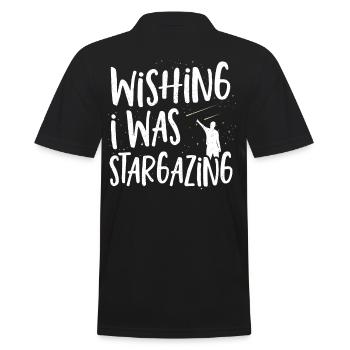 Wishing I Was Stargazing Astronomy Stargazer - Men's Polo Shirt - black - Back - Kai (181cm)