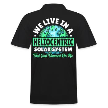 Planet STEM We Live In A Heliocentric Solar System - Men's Polo Shirt - black - Back - Kai (181cm)