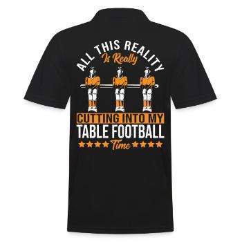 All This Reality Is Cutting Into My Table - Men's Polo Shirt - black - Back - Kai (181cm)