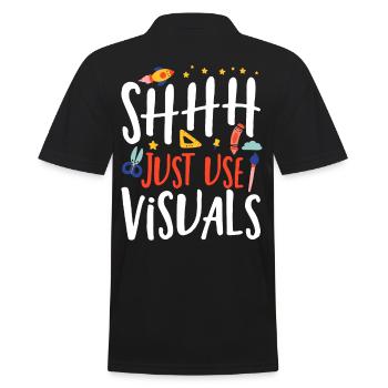 Shhh Just Use Visuels Éducateur spécialisé Enseignant SPED - Polo Homme - noir - Dos - Kai (181cm)