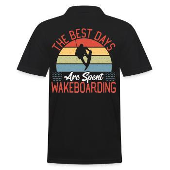 Wakeboarder The Best Days Are Spent Wakeboarding - Men's Polo Shirt - black - Back - Kai (181cm)