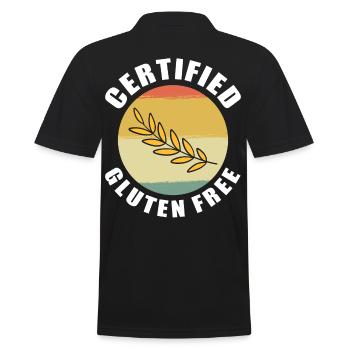 Zertifiziert glutenfrei - Männer Poloshirt - Schwarz - Hinten - Kai (181cm)
