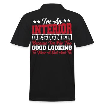 Ich bin ein Innenarchitekt, weil ich zu gut für - Männer Poloshirt - Schwarz - Hinten - Kai (181cm)