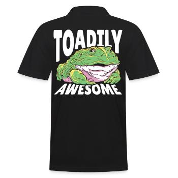 Frog Lover Toadily Awesome Amphibian Frog - Men's Polo Shirt - black - Back - Kai (181cm)