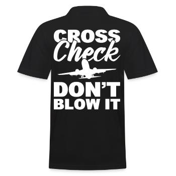 Cross Check Don't Blow It Flight Attendant - Männer Poloshirt - Schwarz - Hinten - Kai (181cm)