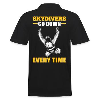Skydivers Go Down Every Time Skydiving Parachuting - Men's Polo Shirt - black - Back - Kai (181cm)