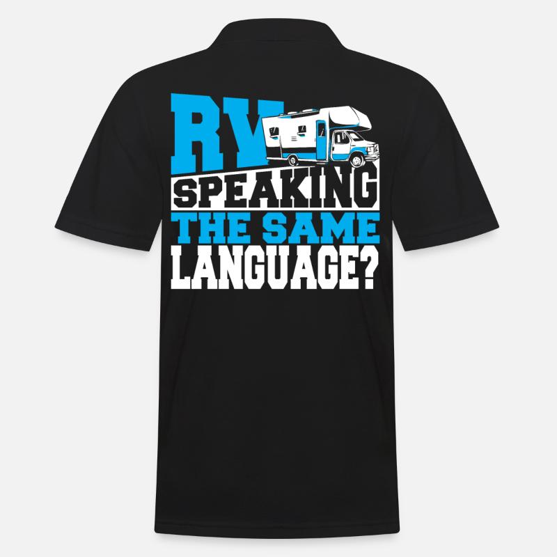 RV Speaking The Same Language? RV Camping Caravan - Men's Polo Shirt - black