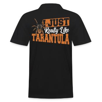 Taranteln Spinne Ich mag Taranteln einfach - Männer Poloshirt - Schwarz - Hinten - Kai (181cm)
