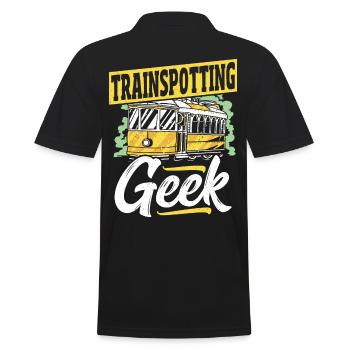 Trainspotting Geek Trainspotter Train Spotting - Men's Polo Shirt - black - Back - Kai (181cm)