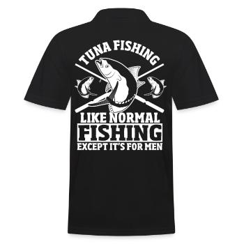 Thunfischfischen wie normales Fischen, außer für - Männer Poloshirt - Schwarz - Hinten - Kai (181cm)