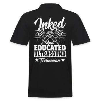 Inked Ultrasound Tech und ausgebildeter - Männer Poloshirt - Schwarz - Hinten - Kai (181cm)