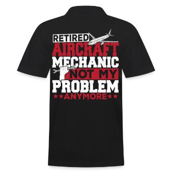 Retired Aircraft Mechanic Airplane Aviation - Men's Polo Shirt - black - Back - Kai (181cm)