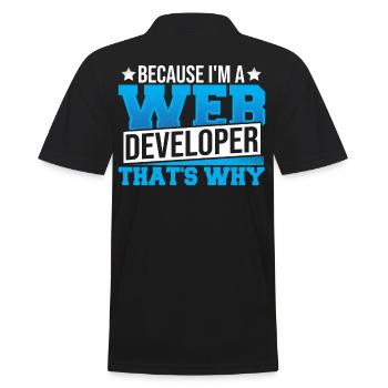 Programmieren, weil ich ein Webentwickler bin, - Männer Poloshirt - Schwarz - Hinten - Kai (181cm)
