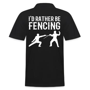 Ich würde lieber Fechten-Fechten-Folie sein - Männer Poloshirt - Schwarz - Hinten - Kai (181cm)