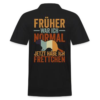 Früher war Ich normal Jetzt habe Ich Frettchen - Männer Poloshirt - Schwarz - Hinten - Kai (181cm)
