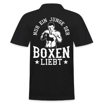 Nur ein Junge, der Boxen liebt Boxen Sport - Männer Poloshirt - Schwarz - Hinten - Kai (181cm)