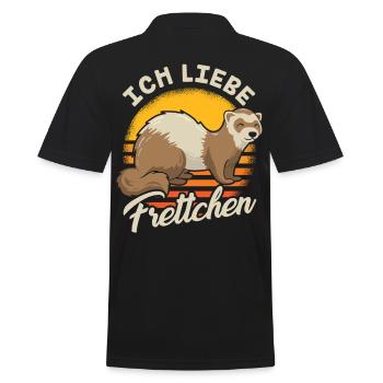 Ich liebe Frettchen Frettchenliebhaber Ferret - Männer Poloshirt - Schwarz - Hinten - Kai (181cm)