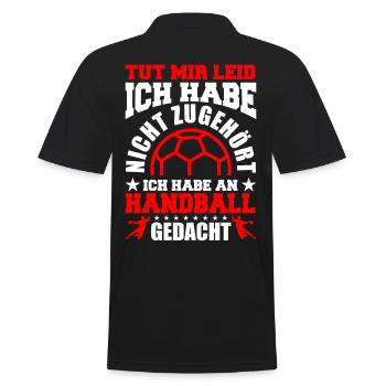 Tut mir leid ich habe nicht zugehört hab an - Männer Poloshirt - Schwarz - Hinten - Kai (181cm)