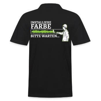 Installiere Farbe Bitte warten Maler Malermeister - Männer Poloshirt - Schwarz - Hinten - Kai (181cm)