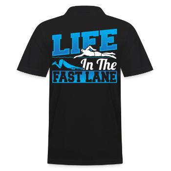 Swimmer Life In The Fast Lane Swimming - Men's Polo Shirt - black - Back - Kai (181cm)