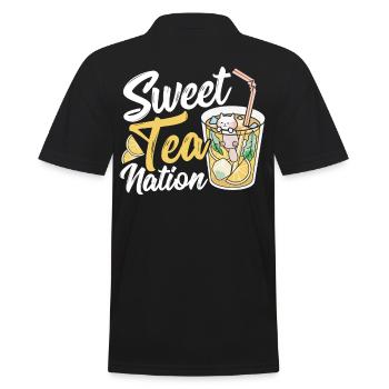 Süßer Tee Nation Süßer Tee Eistee - Männer Poloshirt - Schwarz - Hinten - Kai (181cm)
