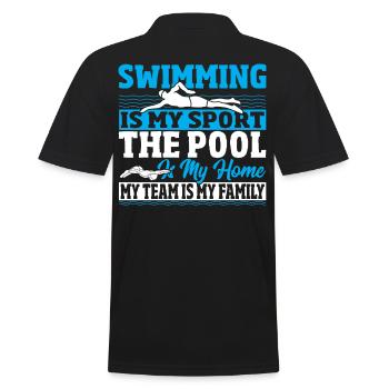 La natation est mon sport La piscine est mon sport - Polo Homme - noir - Dos - Kai (181cm)
