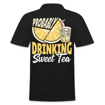 Süßer Tee Eistee Wahrscheinlich trinken Sie süßen - Männer Poloshirt - Schwarz - Hinten - Kai (181cm)