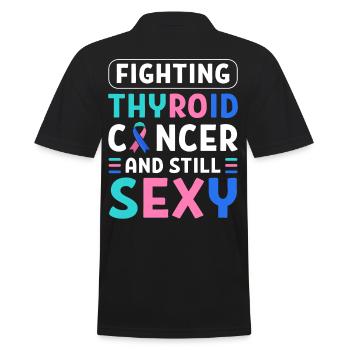 Fighting Thyroid Cancer And Still Sexy Thyroid - Men's Polo Shirt - black - Back - Kai (181cm)