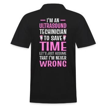Ultraschalltechniker Ich bin ein - Männer Poloshirt - Schwarz - Hinten - Kai (181cm)