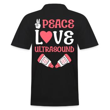 Ultraschalltechniker Peace Love - Männer Poloshirt - Schwarz - Hinten - Kai (181cm)