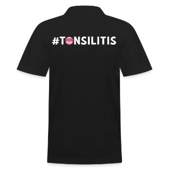 Tonsillitis Survivor #Tonsilitis Tonsillectomy - Men's Polo Shirt - black - Back - Kai (181cm)