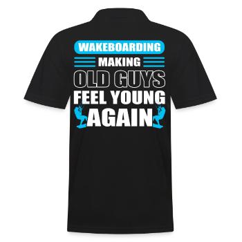 Wakeboarding Making Old Guys Feel Young Again - Men's Polo Shirt - black - Back - Kai (181cm)
