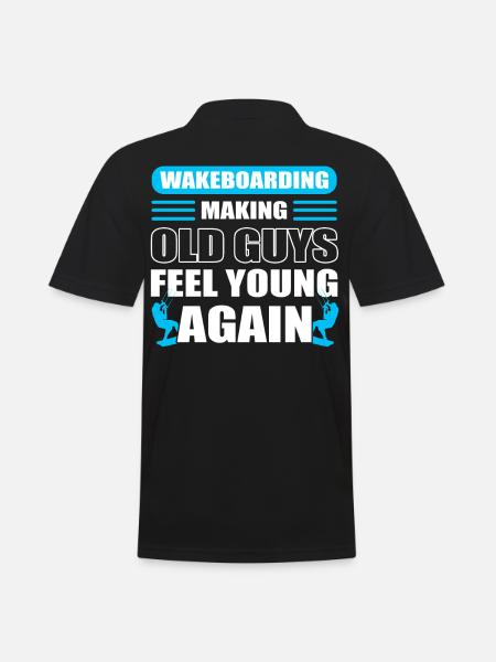 Wakeboarding Making Old Guys Feel Young Again - Men's Polo Shirt - black