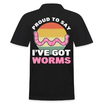 Fier de dire que j’ai des vers Worm Farming / - Polo Homme - noir - Dos - Kai (181cm)