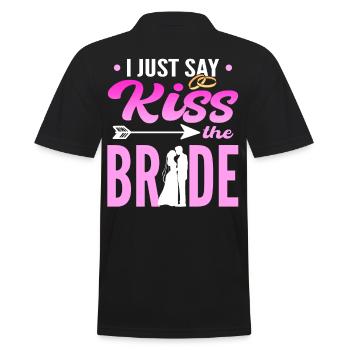 I Just Say Kiss The Bride Wedding Officiant - Men's Polo Shirt - black - Back - Kai (181cm)