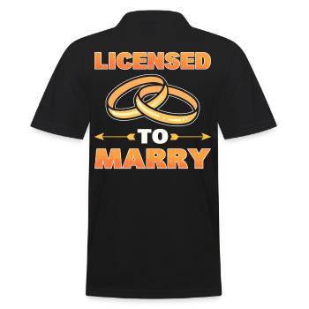 Licensed To Marry Wedding Officiant Officiating - Men's Polo Shirt - black - Back - Kai (181cm)