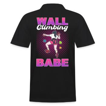 Wall Climbing Babe Wall Climber Indoor Rock - Männer Poloshirt - Schwarz - Hinten - Kai (181cm)