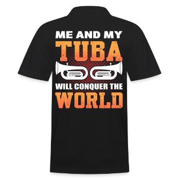 Moi et mon tuba allons conquérir le joueur de tuba mondial - Polo Homme - noir - Dos - Kai (181cm)