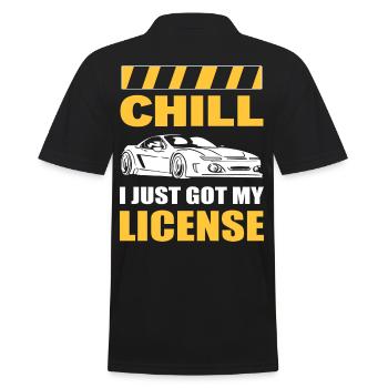 Chill I Just Got My License New Driver First Time - Men's Polo Shirt - black - Back - Kai (181cm)