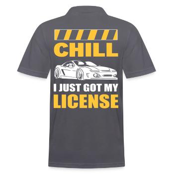Chill I Just Got My License New Driver First Time - Männer Poloshirt - Anthrazit - Hinten - Nico (186cm)