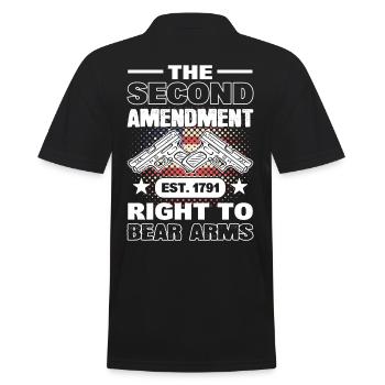 The Second Amendment Est. 1791 Right To Bear Arms - Men's Polo Shirt - black - Back - Kai (181cm)
