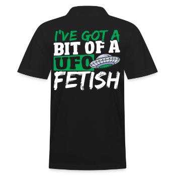 Alien Hunter I've Got A Bit Of A UFO Fetish - Men's Polo Shirt - black - Back - Kai (181cm)
