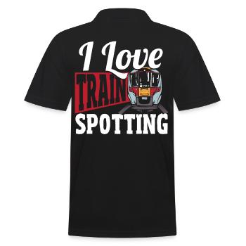 Trainspotter Train Spotting I Love Train Spotting - Men's Polo Shirt - black - Back - Kai (181cm)