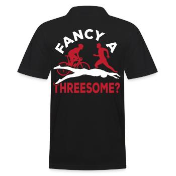 Triathlete Fancy A Threesome? Triathlon - Men's Polo Shirt - black - Back - Kai (181cm)
