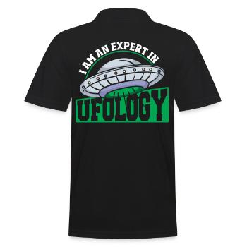 Alien Hunter I Am An Expert In Ufology UFO - Männer Poloshirt - Schwarz - Hinten - Kai (181cm)