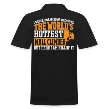Wall Climbing The World's Hottest Wall Climber - Männer Poloshirt - Schwarz - Hinten - Kai (181cm)