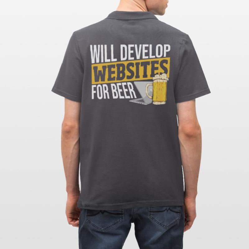 Will Develop Websites For Beer Web Developer Men's Polo Shirt